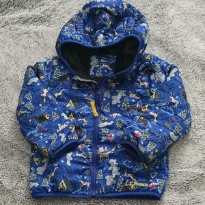 L.L. Bean Blue Jacket with Outdoor Print